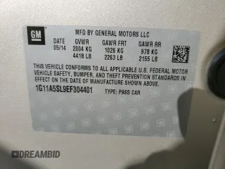 2014 Chevrolet Malibu LS with VIN 1G11A5SL9EF304401, listed as a Copart auction lot 68205964 with 79,859 mi miles and Salvage Title. Bid and sale history available at DreamBid. Image 14.