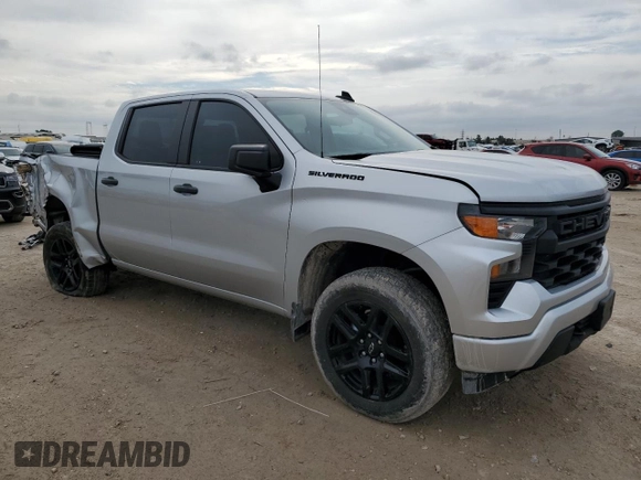 2022 Chevrolet Silverado 1500 Custom with VIN 1GCPABEK8NZ564404, listed as a Copart auction lot 47137815 with 24,760 mi miles and Salvage Title. Bid and sale history available at DreamBid. Image 4.
