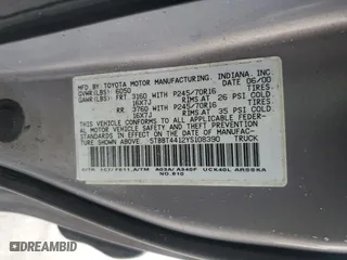 2000 Toyota Tundra SR5 with VIN 5TBBT4412YS108390, listed as a Copart auction lot 52631775 with 166,137 mi miles and Salvage Title. Bid and sale history available at carsss.com. Image 12.