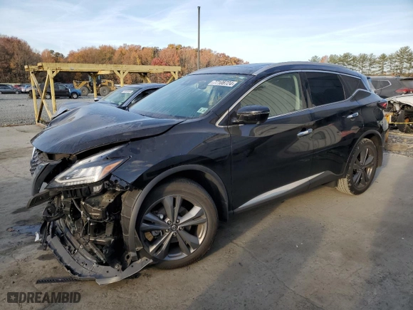 2023 Nissan Murano Platinum with VIN 5N1AZ2DS3PC138539, listed as a Copart auction lot 77108724 with 19,113 mi miles and Salvage Title. Bid and sale history available at carsss.com. Image 1.