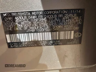 2015 Lexus IS 250 with VIN JTHBF1D20F5061349, listed as a IAAI auction lot 41966439 with 123,224 mi miles and . Bid and sale history available at DreamBid. Image 9.
