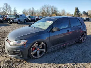 2019 Volkswagen Golf GTI S with VIN 3VW5T7AU6KM014750, listed as a Copart auction lot 42795585 with 75,136 mi miles and Salvage Title. Bid and sale history available at carsss.com. Image 1.