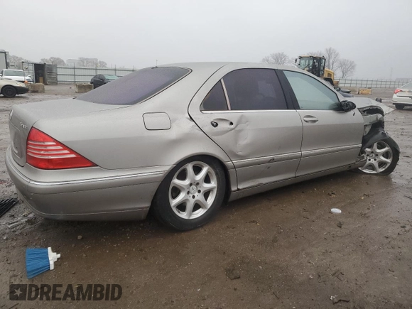 2005 Mercedes-Benz S-Class 4.3L with VIN WDBNG83JX5A455457, listed as a Copart auction lot 86955214 with 0 mi miles and Salvage Title. Bid and sale history available at carsss.com. Image 3.