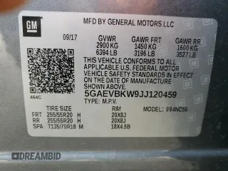 2018 Buick Enclave Premium with VIN 5GAEVBKW9JJ120459, listed as a Copart auction lot 46431515 with 105,005 mi miles and Salvage Title. Bid and sale history available at carsss.com. Image 13.