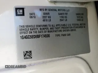 2011 Buick LaCrosse CXL with VIN 1G4GC5ED8BF174506, listed as a Copart auction lot 52991345 with 109,844 mi miles and Salvage Title. Bid and sale history available at carsss.com. Image 13.