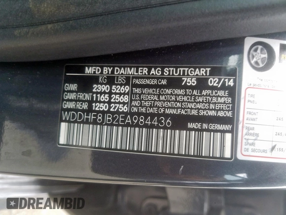 2014 Mercedes-Benz E-Class E 350 Luxury with VIN WDDHF8JB2EA984436, listed as a Copart auction lot 76872234 with 76,055 mi miles and Non Repairable. Bid and sale history available at carsss.com. Image 10.