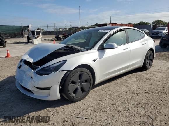 2021 Tesla Model 3 Standard Range Plus with VIN 5YJ3E1EA4MF089259, listed as a Copart auction lot 75398924 with 32,166 mi miles and Salvage Title. Bid and sale history available at DreamBid. Image 1.