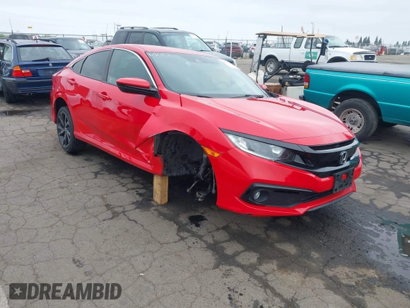 2019 Honda Civic Sport with VIN 2HGFC2F80KH538093, listed as a IAAI auction lot 42093863 with 63,349 mi miles and . Bid and sale history available at DreamBid. Image 1.