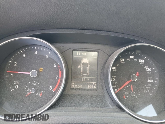 2017 Volkswagen Passat SE with VIN 1VWBT7A39HC068399, listed as a Copart auction lot 57968925 with 93,154 mi miles and Salvage title. Bid and sale history available at DreamBid. Image 9.