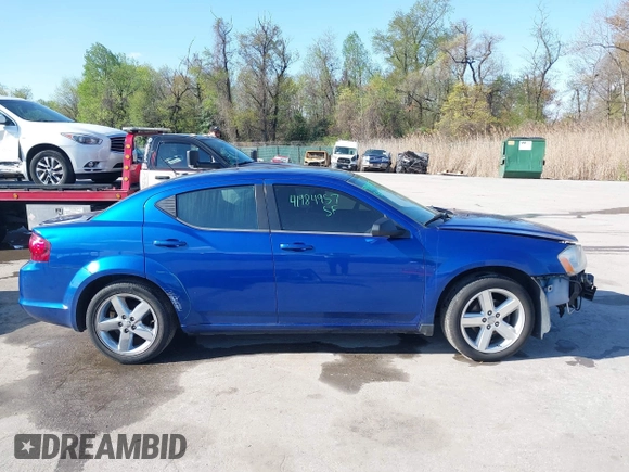 2013 Dodge Avenger SE with VIN 1C3CDZAB6DN653869, listed as a IAAI auction lot 41984957 with 163,626 mi miles. Bid and sale history available at carsss.com. Image 14.