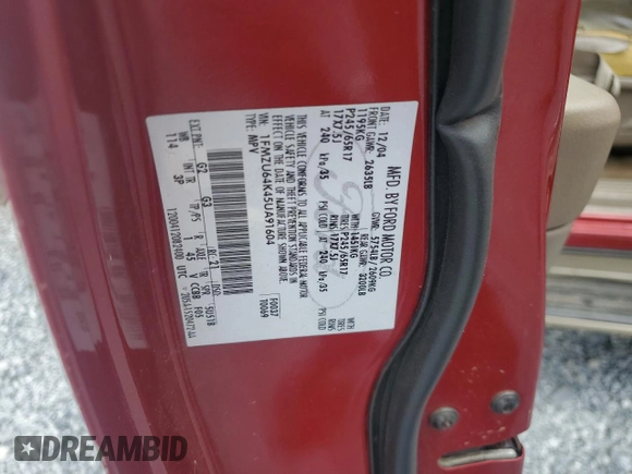 2005 Ford Explorer Eddie Bauer z VIN 1FMZU64K45UA91604, wystawiony jako Copart lot #60666325 z przebiegiem 258 170 mil mil oraz Szkoda całkowita • Salvage title. Historia ofert i sprzedaży dostępna na DreamBid. Obrazek 13.