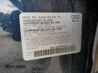 2010 Audi Q5 Prestige z VIN WA1VKAFP4AA101803, wystawiony jako Copart lot #55920355 z przebiegiem 170 487 mil mil oraz Czysty tytuł • Clean title. Historia ofert i sprzedaży dostępna na DreamBid. Obrazek 13.