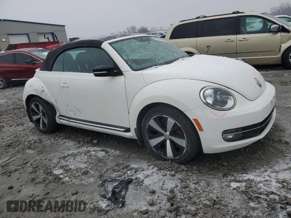 2013 Volkswagen Beetle with VIN 3VW8A7AT5DM811357, listed as a Copart auction lot 43783675 with Not Provided miles and Salvage Title. Bid and sale history available at DreamBid. Image 4.