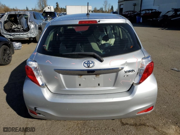 2012 Toyota Yaris L with VIN JTDKTUD30CD516562, listed as a Copart auction lot 44598815 with 127,859 mi miles and Salvage Title. Bid and sale history available at carsss.com. Image 6.
