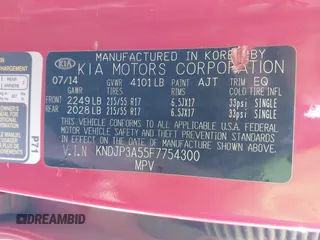 2015 Kia Soul + with VIN KNDJP3A55F7754300, listed as a IAAI auction lot 42082055 with 118,406 mi miles. Bid and sale history available at carsss.com. Image 9.