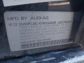 2013 Audi A4 Premium with VIN WAUAFAFL7DA146399, listed as a IAAI auction lot 41233368 with 120,034 mi miles. Bid and sale history available at carsss.com. Image 9.