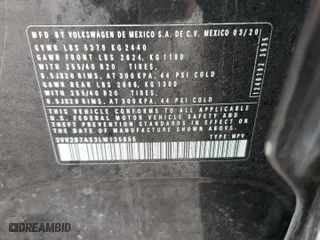 2020 Volkswagen Tiguan SE with VIN 3VV2B7AX3LM135855, listed as a Copart auction lot 51473775 with 86,288 mi miles and Salvage Title. Bid and sale history available at carsss.com. Image 14.