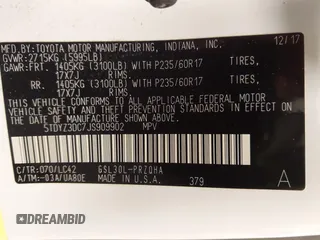 2018 Toyota Sienna XLE Auto Access Seat с VIN 5TDYZ3DC7JS909902, выставлен на аукционе IAAI как лот 42044363 с пробегом 59 283 миль миль и . История ставок и продаж доступна на DreamBid. Изображение 9.