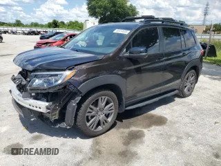 2021 Honda Passport EX-L with VIN 5FNYF7H58MB005187, listed as a Copart auction lot 60414535 with 75,208 mi miles and Salvage title. Bid and sale history available at DreamBid. Image 1.