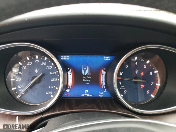 2018 Maserati Quattroporte S Q4 with VIN ZAM56YRA8J1304862, listed as a Copart auction lot 84832764 with 57,738 mi miles and Salvage Title. Bid and sale history available at carsss.com. Image 9.