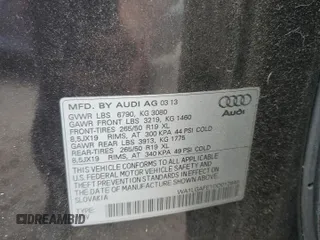 2013 Audi Q7 Premium Plus with VIN WA1LGAFE1DD012846, listed as a Copart auction lot 63091715 with 145,250 mi miles and Clean title. Bid and sale history available at DreamBid. Image 12.