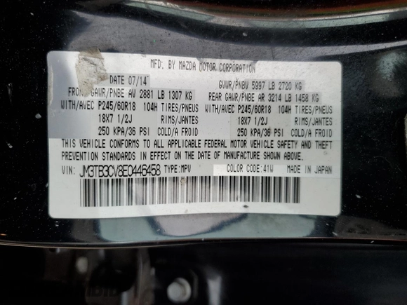 2014 Mazda CX-9 Touring with VIN JM3TB3CV8E0446458, listed as a Copart auction lot 46728585 with 90,394 mi miles and Salvage Title. Bid and sale history available at carsss.com. Image 15.