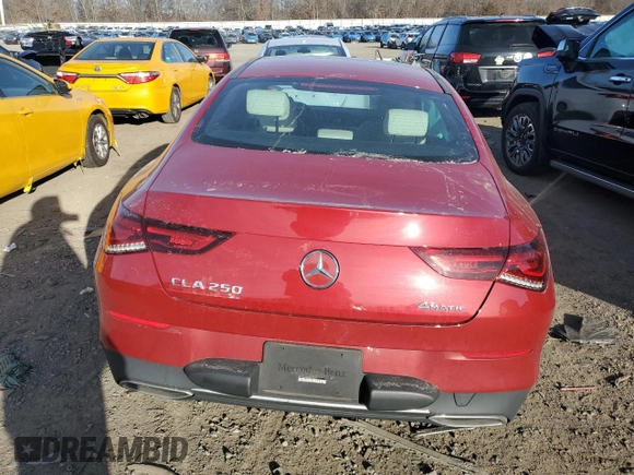 2022 Mercedes-Benz CLA 250 with VIN W1K5J4HB6NN290373, listed as a Copart auction lot 88052925 with 19,886 mi miles and Salvage title. Bid and sale history available at DreamBid. Image 6.