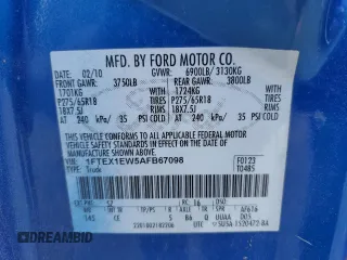 2010 Ford F-150 XL с VIN 1FTEX1EW5AFB67098, выставлен на аукционе Copart как лот 55912555 с пробегом 128 679 миль миль и Чистый • Clean title. История ставок и продаж доступна на DreamBid. Изображение 12.
