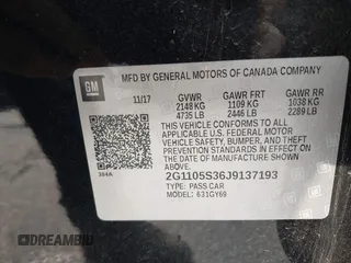 2018 Chevrolet Impala LT with VIN 2G1105S36J9137193, listed as a IAAI auction lot 41933422 with 204,450 mi miles and . Bid and sale history available at DreamBid. Image 9.