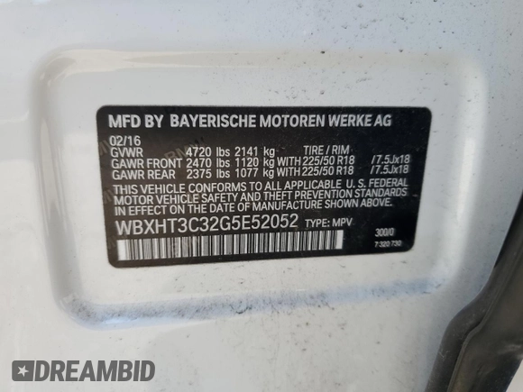 2016 BMW X1 xDrive28i with VIN WBXHT3C32G5E52052, listed as a Copart auction lot 79522024 with 76,995 mi miles and Salvage Title. Bid and sale history available at carsss.com. Image 13.
