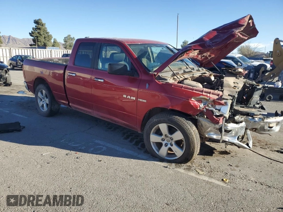 2010 Dodge 1500 SLT with VIN 1D7RB1GT5AS111825, listed as a Copart auction lot 46665345 with 175,885 mi miles and Salvage Title. Bid and sale history available at carsss.com. Image 4.