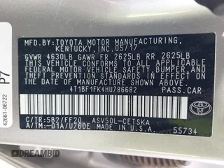2017 Toyota Camry XLE with VIN 4T1BF1FK4HU786682, listed as a IAAI auction lot 41603263 with 73,952 mi miles. Bid and sale history available at carsss.com. Image 9.