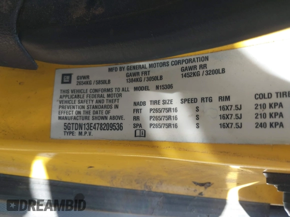 2007 Hummer H3 SUV with VIN 5GTDN13E478209536, listed as a IAAI auction lot 42030088 with 180,743 mi miles. Bid and sale history available at carsss.com. Image 9.
