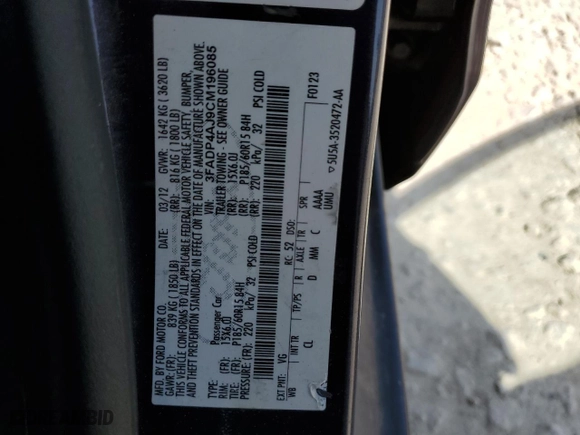2012 Ford Fiesta S with VIN 3FADP4AJ9CM196085, listed as a Copart auction lot 51303495 with 92,586 mi miles and Salvage Title. Bid and sale history available at carsss.com. Image 12.