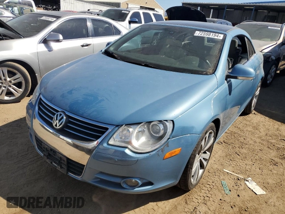 2008 Volkswagen Eos 3.2L with VIN WVWDB71F38V039347, listed as a Copart auction lot 72598194 with 123,630 mi miles and Salvage Title. Bid and sale history available at DreamBid. Image 1.