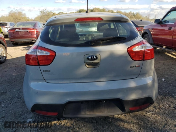 2014 Kia Rio EX with VIN KNADN5A35E6323017, listed as a Copart auction lot 75566694 with 117,996 mi miles and Salvage Title. Bid and sale history available at carsss.com. Image 6.
