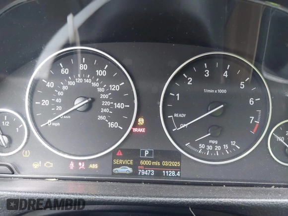 2013 BMW 3 Series 328i with VIN WBA3C1C56DK103447, listed as a IAAI auction lot 41698652 with 79,473 mi miles. Bid and sale history available at carsss.com. Image 7.