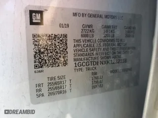 2019 Chevrolet Colorado 4WD Z71 with VIN 1GCGTDENXK1232118, listed as a Copart auction lot 87080994 with 50,306 mi miles and Salvage Title. Bid and sale history available at carsss.com. Image 15.