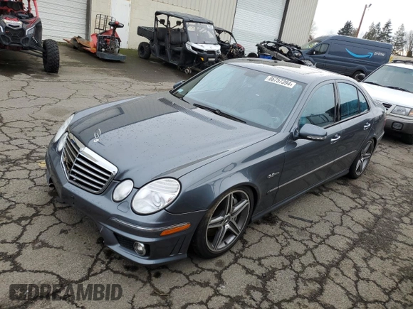 2007 Mercedes-Benz E 63 AMG with VIN WDBUF77X27B012109, listed as a Copart auction lot 86757394 with 60,309 mi miles and Salvage Title. Bid and sale history available at carsss.com. Image 1.