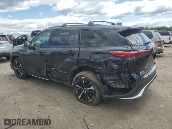 2022 Toyota Highlander XSE with VIN 5TDJZRBH5NS165192, listed as a Copart auction lot 58150465 with 47,138 mi miles and Salvage title. Bid and sale history available at DreamBid. Image 2.