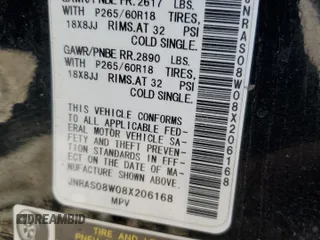 2008 Infiniti FX35 with VIN JNRAS08W08X206168, listed as a Copart auction lot 74322414 with 0 mi miles and Salvage Title. Bid and sale history available at carsss.com. Image 14.