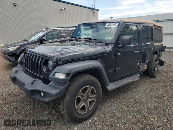 2020 Jeep Wrangler Unlimited Sport с VIN 1C4HJXDG5LW238170, выставлен на аукционе Copart как лот 55970665 с пробегом 91 713 миль миль и Списание • Salvage title. История ставок и продаж доступна на DreamBid. Изображение 1.