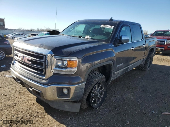 2015 GMC Sierra 1500 SLT with VIN 3GTU2VEC3FG113554, listed as a Copart auction lot 84968114 with 118,576 mi miles and Salvage Title. Bid and sale history available at carsss.com. Image 1.