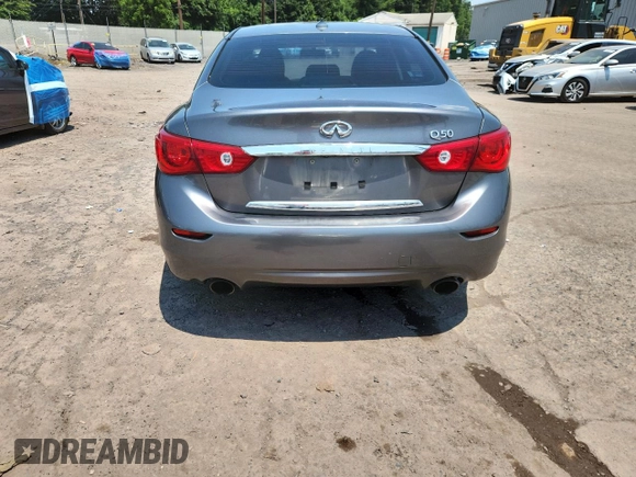 2015 Infiniti Q50 with VIN JN1BV7APXFM334409, listed as a Copart auction lot 63150875 with 125,803 mi miles and Salvage title. Bid and sale history available at DreamBid. Image 6.