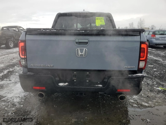 2023 Honda Ridgeline Black Edition with VIN 5FPYK3F85PB031985, listed as a Copart auction lot 45533085 with 23,453 mi miles and Salvage Title. Bid and sale history available at carsss.com. Image 6.