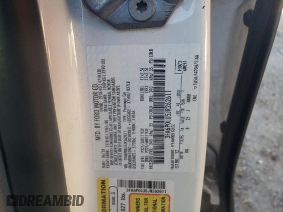 2018 Ford Fusion Hybrid SE with VIN 3FA6P0LU5JR262611, listed as a Copart auction lot 69507512 with 98,252 mi miles. Bid and sale history available at carsss.com. Image 14.
