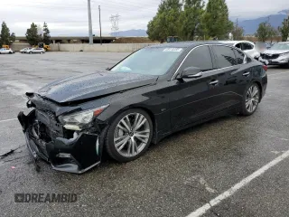 2019 Infiniti Q50 3.0t LUXE with VIN JN1EV7AP2KM542016, listed as a Copart auction lot 48410285 with 47,980 mi miles and Salvage Title. Bid and sale history available at carsss.com. Image 1.