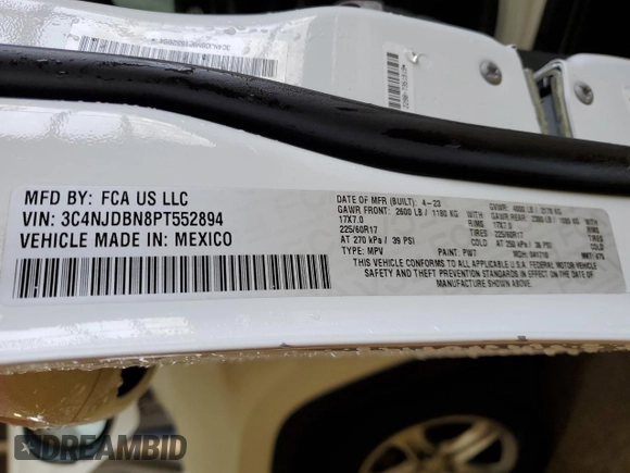 2023 Jeep Compass Latitude z VIN 3C4NJDBN8PT552894, wystawiony jako Copart lot #60174955 z przebiegiem 49 356 mil mil oraz Szkoda całkowita • Salvage title. Historia ofert i sprzedaży dostępna na DreamBid. Obrazek 13.