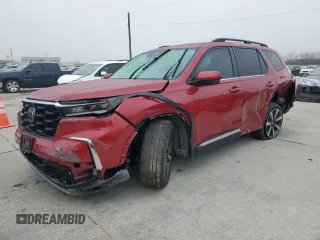 2023 Honda Pilot Elite with VIN 5FNYG1H87PB016383, listed as a Copart auction lot 43876635 with 0 mi miles and Salvage Title. Bid and sale history available at carsss.com. Image 1.