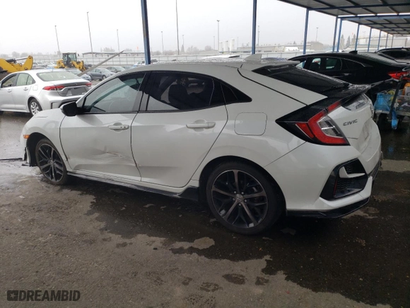 2021 Honda Civic Hatchback Sport Touring with VIN SHHFK7H98MU400152, listed as a Copart auction lot 45813305 with 0 mi miles and Salvage Title. Bid and sale history available at carsss.com. Image 2.